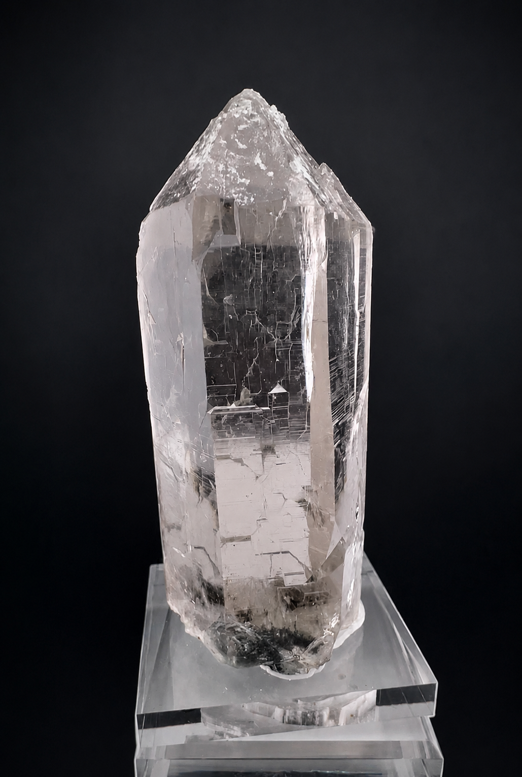 Clear Quartz Crystal with Chlorite Garden Inclusions, Cathedral Pattern, Tormiq Valley Pakistan, Collector Specimen, 1704 gram