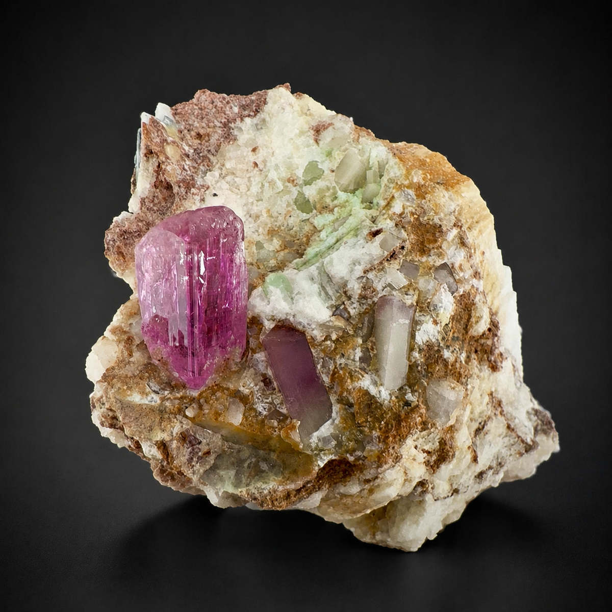 Natural Hot Pink Topaz Crystal on Matrix from Katlang Pakistan,110 gram