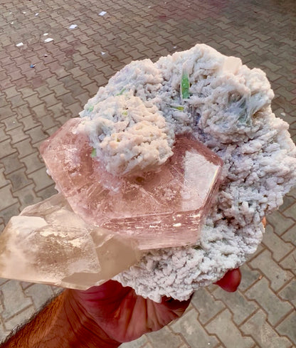 Morganite with Tourmalines, Quartz and Albite from Afghanistan, 1412 gram