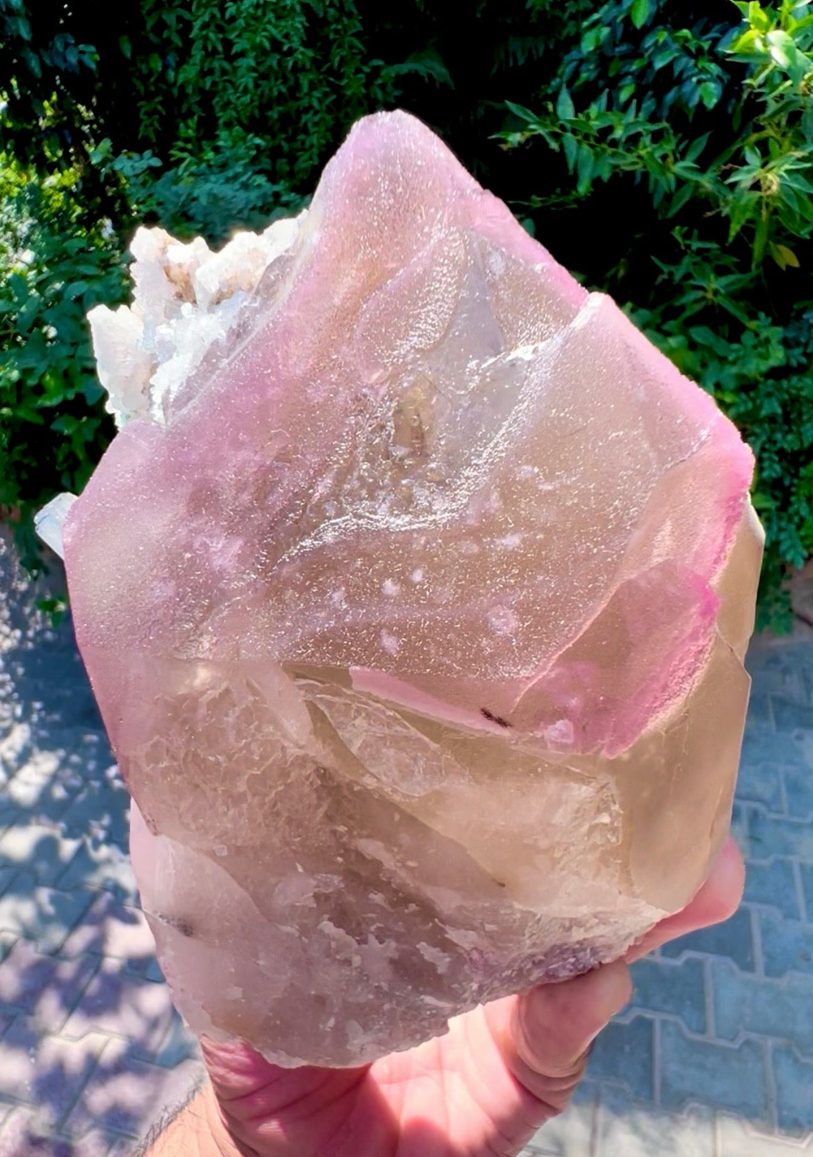 Crystallized Rose Quartz with Tourmaline on Smoky Quartz from Afghanistan, 1830 gram