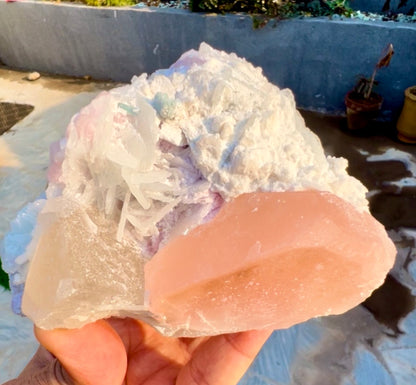 Morganite with Lepidolite, Quartz and Cleavlandite albite specimen from Afghanistan, 406 gram