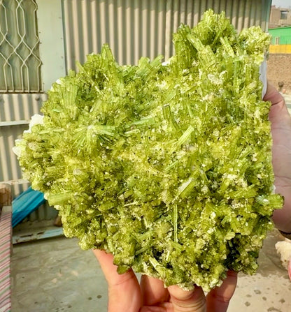 Green Tourmaline Crystals Cluster on matrix from Chapu Mine Pakistan, 3418 gram