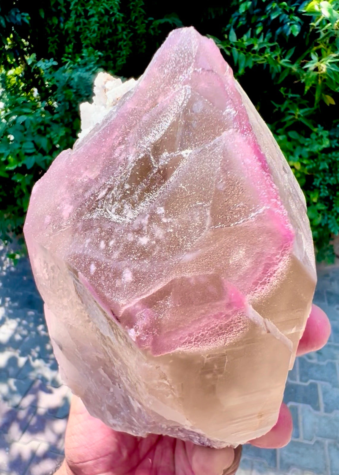 Crystallized Rose Quartz with Tourmaline on Smoky Quartz from Afghanistan, 1830 gram