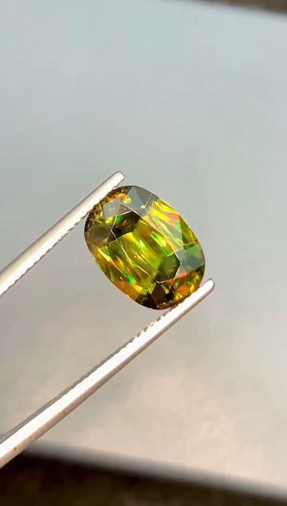 Top Quality Oval Cut Titanite Sphene Gemstone, Sphene Faceted Cut Stone, Loose Gemstone, Jewelry Making - 6.30 CT