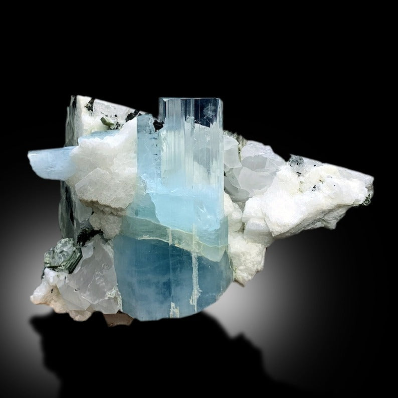 Sky Blue Aquamarines With Mica, Schorl and Feldspar Mineral Specimen From Shigar Valley Skardu Pakistan - 723 gram