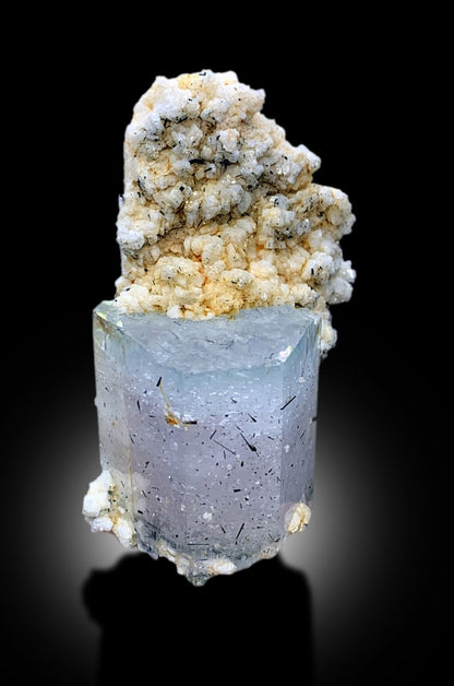 AquaMorganite, Morganite Var Aquaamrine, AquaMorganite With Schorl and Feldspar From Skardu Pakistan - 54 gram