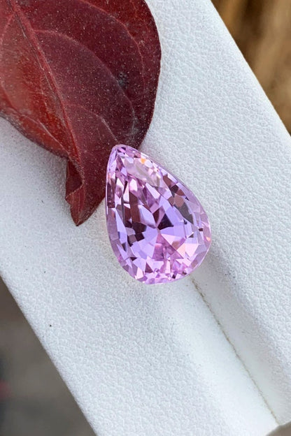 Pear Shape Kunzite Loose Gemstone, Pink Kunzite Gemstone for Jewelry Making, Flawless Kunzite Cut Stone, Natural Kunzite Birthstone, 7.60 CT