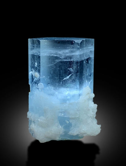 Natural Terminated Sky Blue Aquamarine With Albite From Shigar Valley SKardu Pakistan - 54 gram