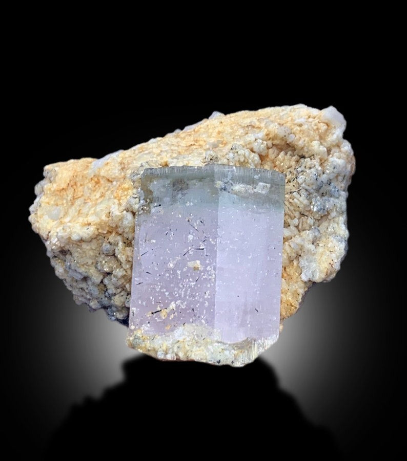 Natural AquaMorganite With Schorl and Feldspar Mineral Specimen From Skardu Pakistan - 167 gram