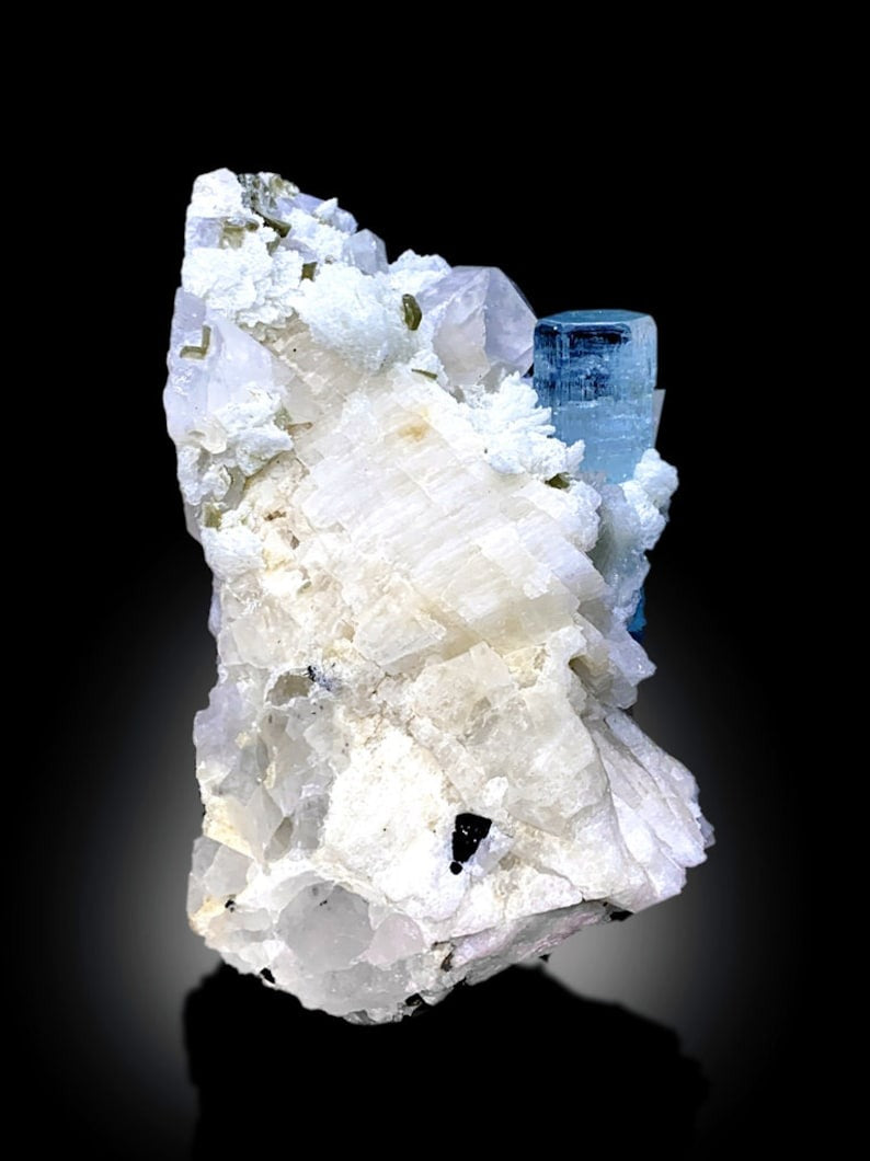 Aquamarine Specimen, Aquamarine Crystal, Quartz Crystals, Albite Feldspar and Mica, Aquamarine stone, Mineral Specimen, Raw Crystal, 1064 g
