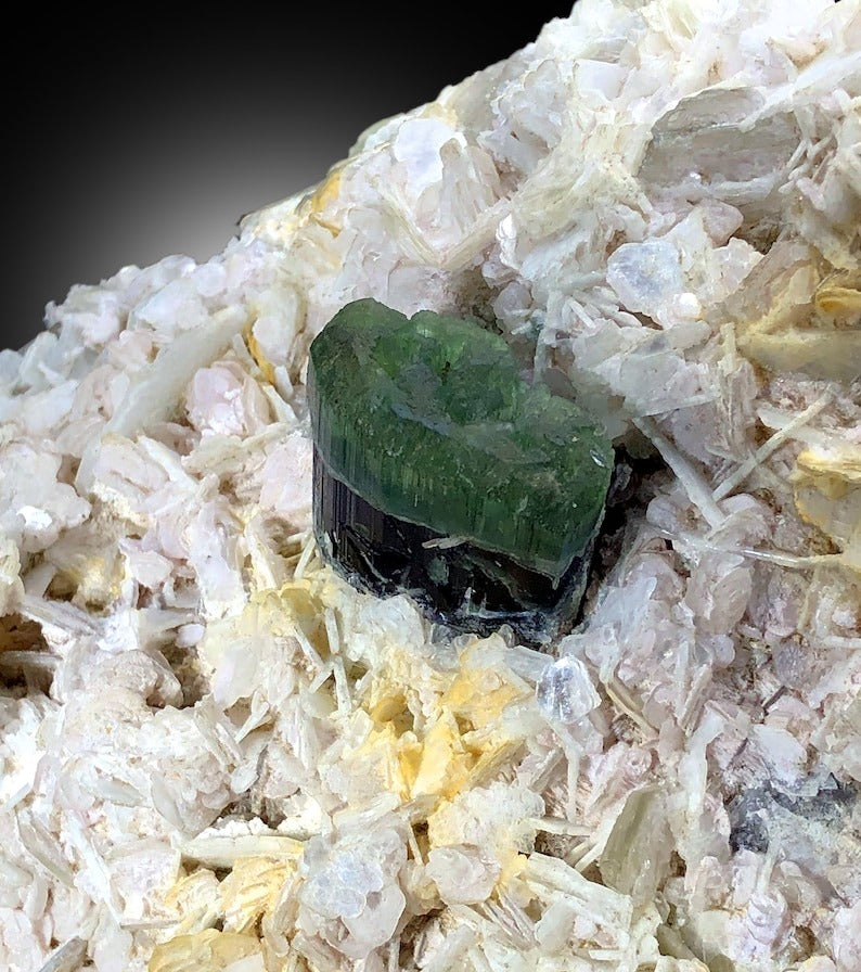 Natural Blue Cap Tourmaline on Mica Matrix, Tourmaline Crystal, Tourmaline Specimen, Tourmaline from Afghanistan - 2777 gram