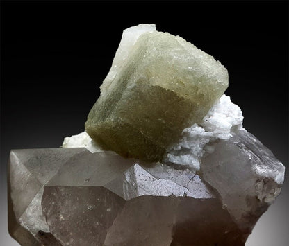 Green Herderite | Herderite Crystal | Herderite Specimen | Herderite with Quartz | Rare Herderite | Rare Mineral | Rare Stone | 272 g