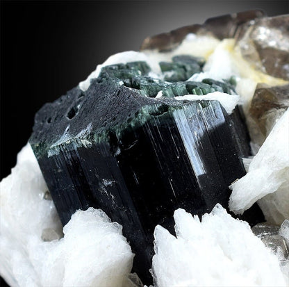 Blue Cap Tourmaline Crystal with Quartz, Natural Tourmaline, Tourmaline Stone, Fine Mineral, Tourmaline From Paprok - 847g, 142*112 mm