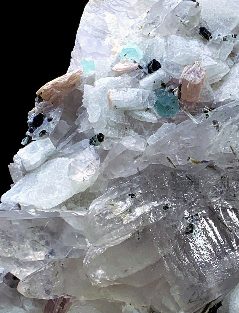 Tourmalines with Fluorite, Quartz Crystals, Tourmaline Crystals, Tourmaline Cluster, Tourmaline Specimen, Green Fluorite Crystals, 1214 g
