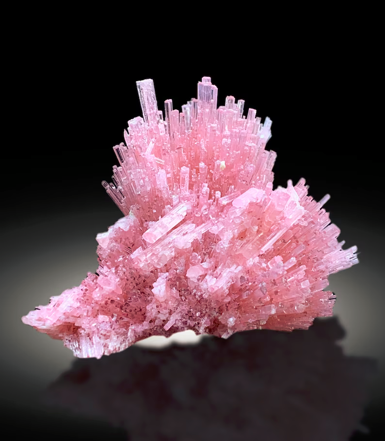 Natural Pink Color Tourmaline Crystals Cluster, Tourmaline Bunch, Tourmaline on Matrix, Tourmaline Specimen from Skardu Pakistan - 190 gram