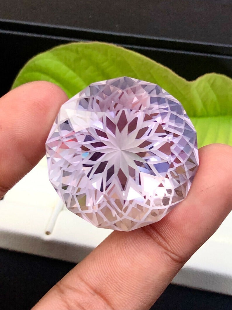 Round Flower Cut Purple Color Amethyst Gemstone, Loose Gemstone, Amethyst Jewellry, Jewellry Making, Gemstone Jewellry - 141.20 cts