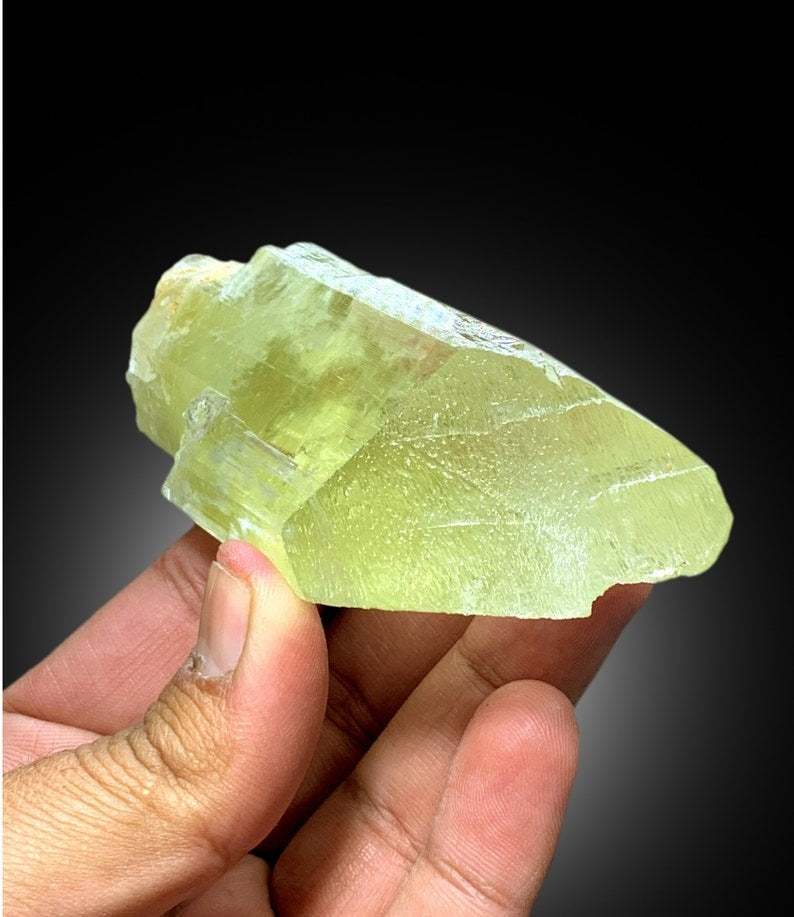 Transparent Yellow Triphane Kunzite Crystal, Mineral Specimen, Natural Kunzite, Raw Mineral, Kunzite Crystal from Afghanistan - 185 gram