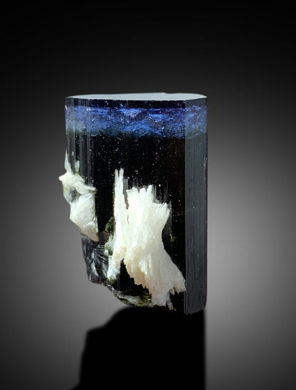 Natural Blue Cap Tourmaline Crystal with Cleavelandite Albite, Tourmaline Specimen, Tourmaline Crystal from Paproke Afghanistan - 38 gram