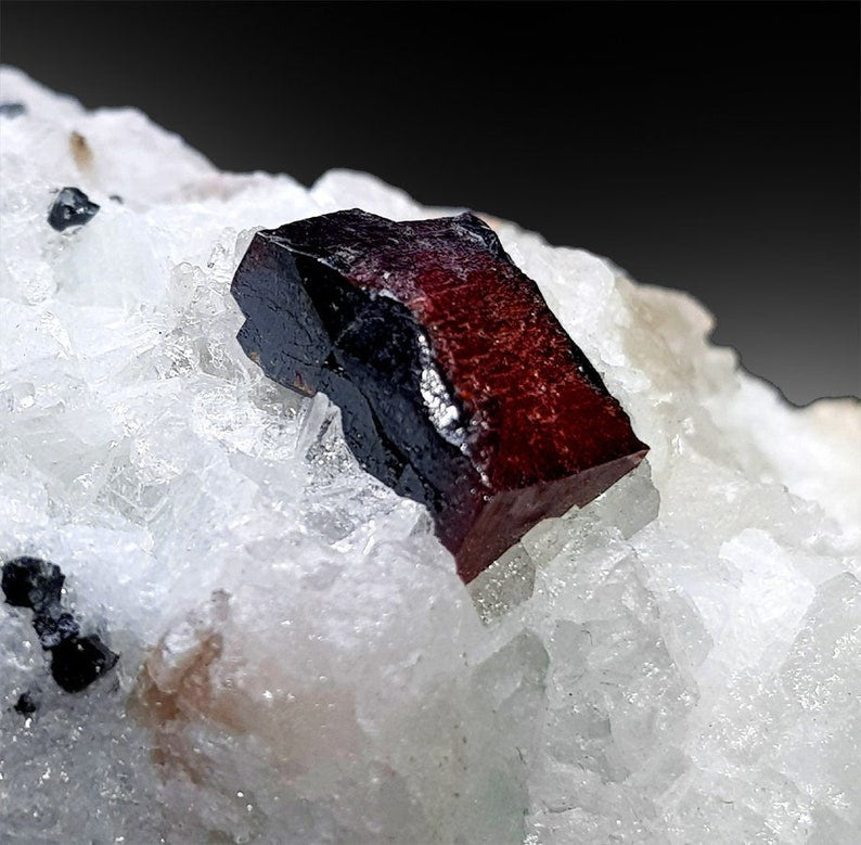 Red Tantalite on Feldspar, Tantalite Crystal, Rare Specimen, Tantalite Stone, Mineral Specimen from Afghanistan, 755 g, 90*84*67 mm