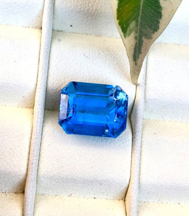 Emerald Cut Santa Maria Color Natural Aquamarine Gemstone, Blue Aquamarine, Aquamarine Gift 7.50 cts