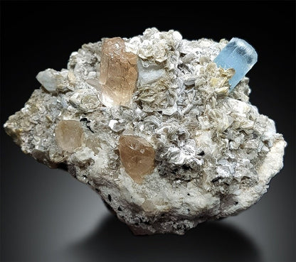 Aquamarine Specimen, Aquamarine With Topaz Schorl Quartz Mica Combo Mineral Specimen, Aquamarine From Shigar Pakistan 1387 g , 131*120 mm