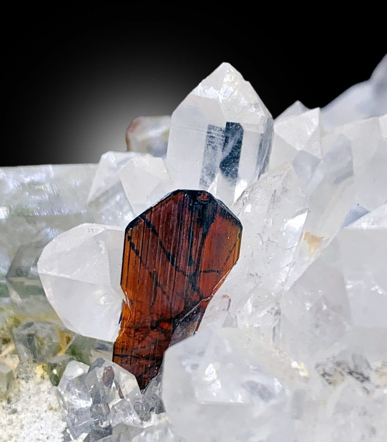 Rare Red Brookite With Quartz and Chlorine Quartz Cluster Mineral Specimen From Baluchistan Pakistan - 1540 gram