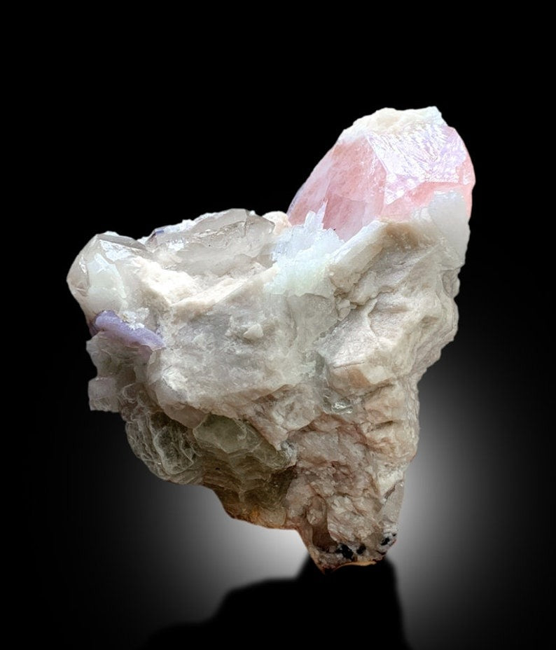 Pink Morganite Specimen, Morganite Crystal, Morganite with Quartz and Albite, Mineral Specimen, Raw Morganite, Crystal Specimen, 563 gram