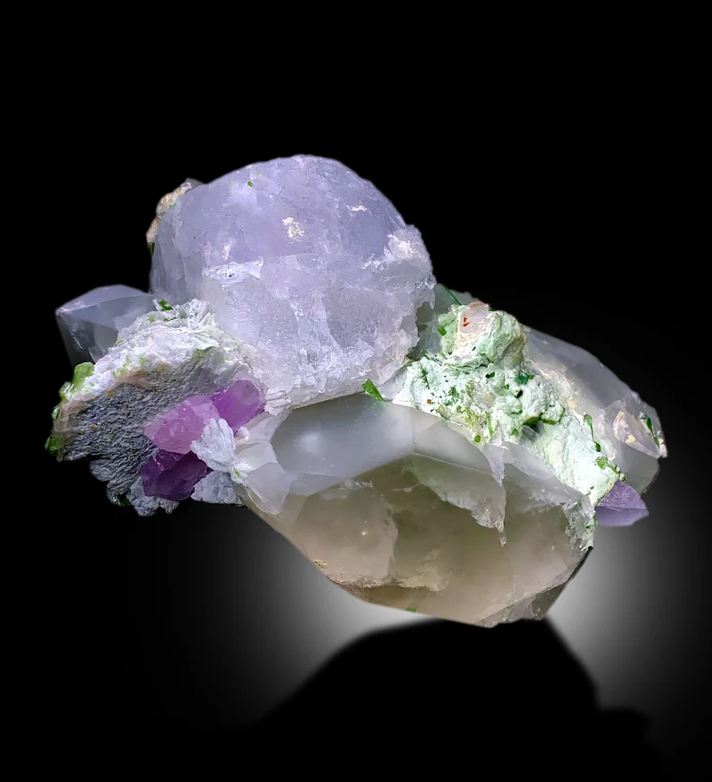 Pollucite With Kunzite Green Tourmalines Quartz and Albite Combine Specimen From Afghanistan - 4270 gram