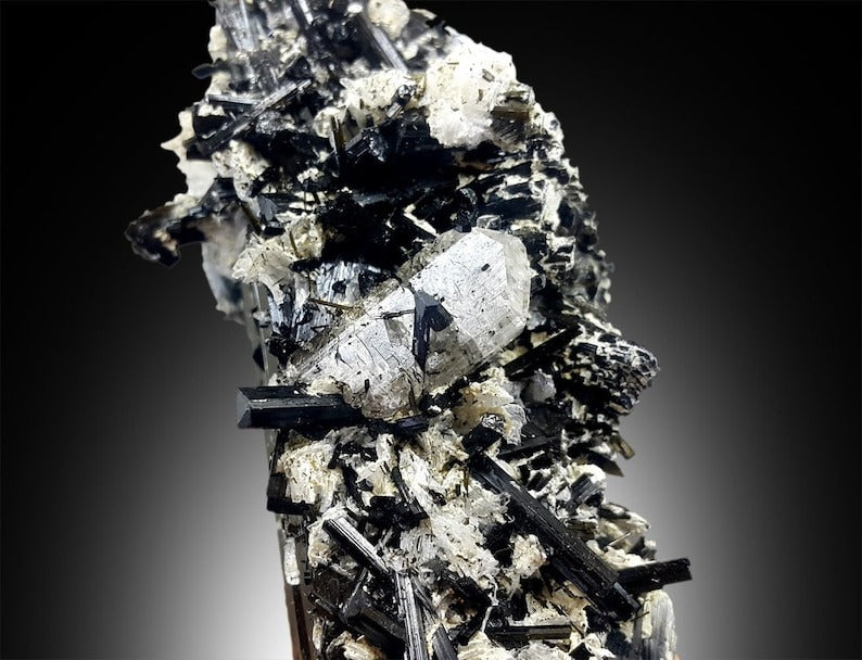 Apatite Crystal with Topaz Schorl and Albite Mineral Specimen from Skardu Pakistan - 325 Gram