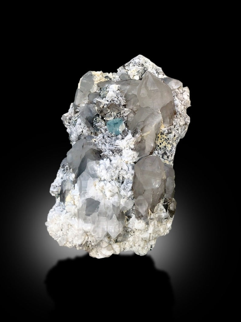 Blue Aquamarine Crystal With Quartz and Albite Mineral Specimen From Skardu Pakistan - 6550 gram