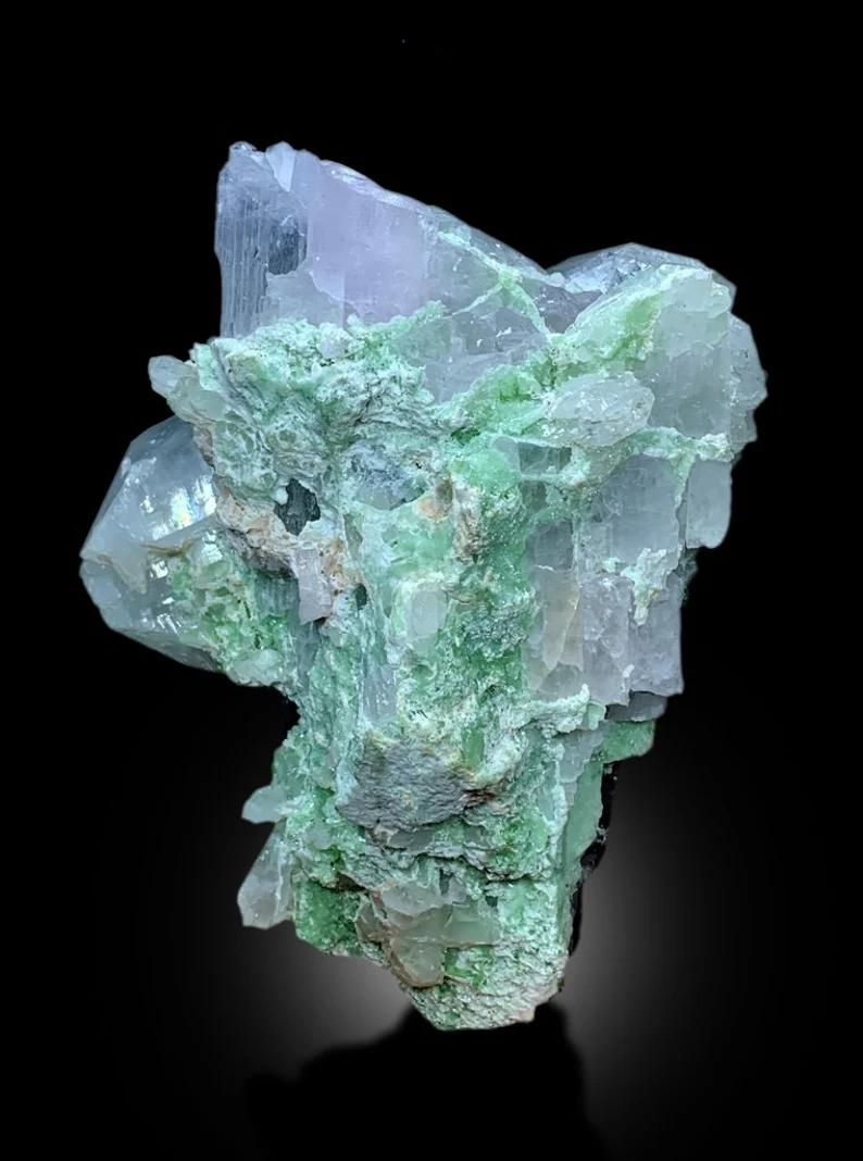 Pink Kunzite, Green Tourmalines, Quartz Crystals, Kunzite Specimen, Kunzite Tourmaline, Raw Kunzite, Kunzite with Tourmalines, 1985 g