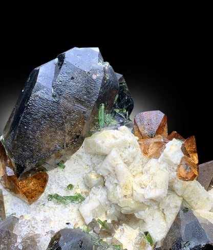 Topaz Crystals with Tourmalines, Herderite Crystals, Smoky Quartz Crystals, Crystal Cluster, Topaz Specimen, Tourmaline Cluster, 2471 g