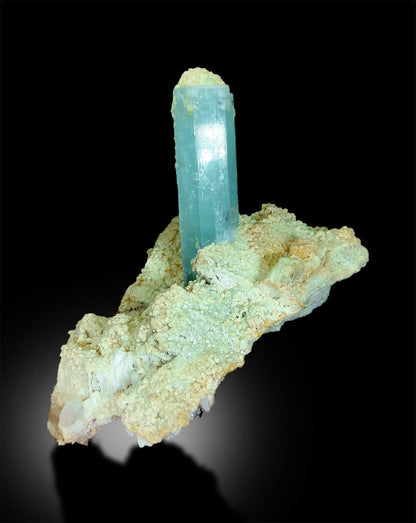 Aquamarine Specimen, Aquamarine Crystal on Feldspar, Aquamarine Stone, Natural Aquamarine, Aquamarine for sale, Aquamarine Gemstone, 235 g