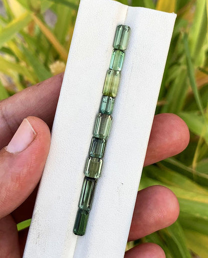 Mint Green Tourmaline Loose Gemstone Set, Emerald Cut Tourmalines For Bracelet Jewelry, Natural Tourmaline for October Birthstone, 11 CT