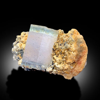 Terminated AquaMorganite With Schorl and Feldspar Mineral Specimen From Skardu Pakistan - 123 gram