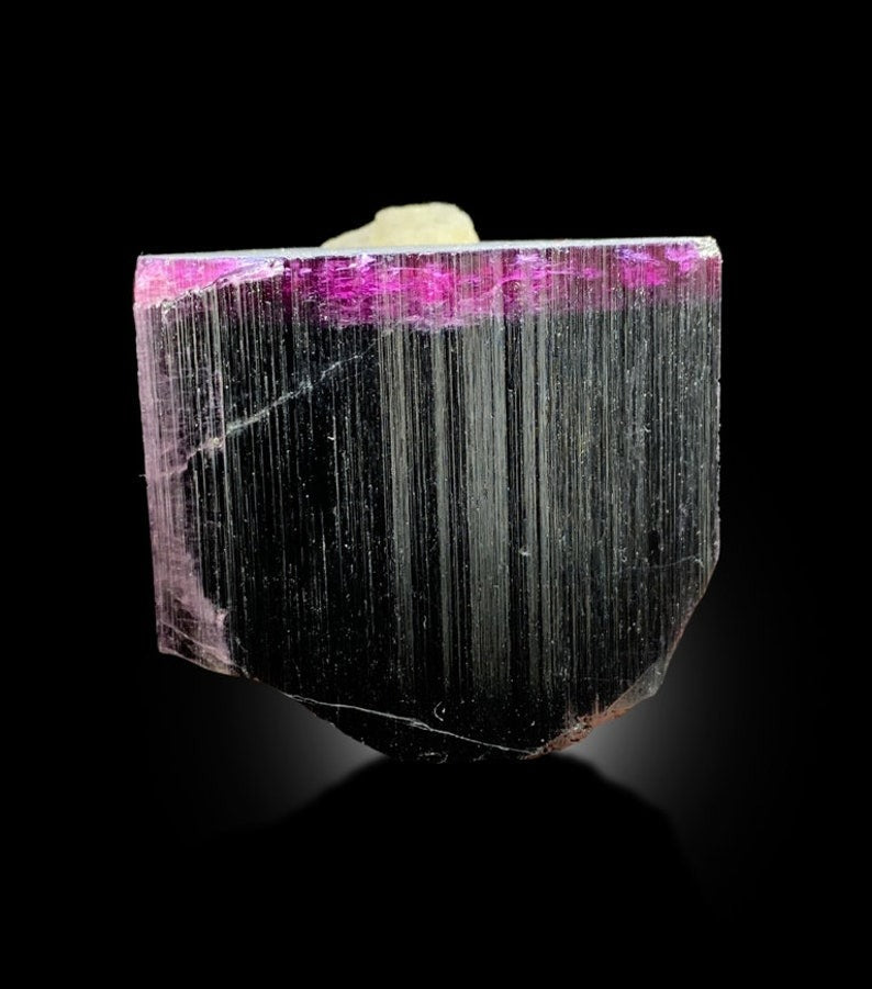 Pink Cap Tourmaline Crystal With Albite, Terminated Tourmaline, Crystal Specimen, Tourmaline From Paproke Afghanistan - 249 gram