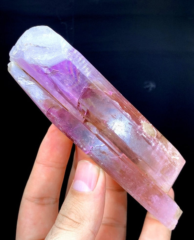 Natural Terminated Twinned Pink Kunzite Crystal From Afghanistan - 405 g