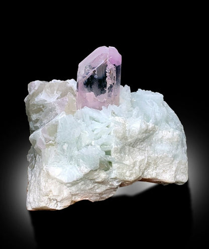 Pink Kunzite Specimen, Pink Kunzite crystal with Quartz and Cleavlandite Albite, Natural Kunzite, Raw Kunzite, Chakra stone, 458 g