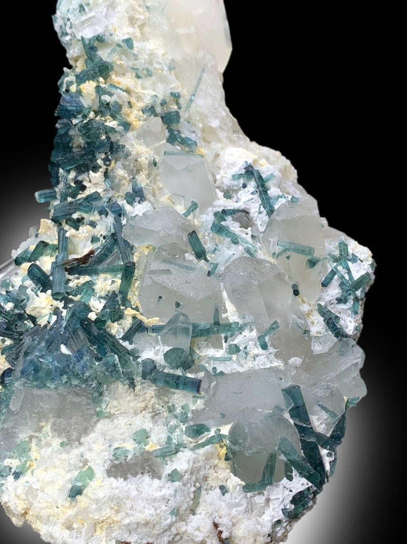 Natural Indicolite Blue Tourmaline Cluster with Morganites and Quartz, Tourmaline Specimen, Tourmaline from Afghanistan - 898 gram
