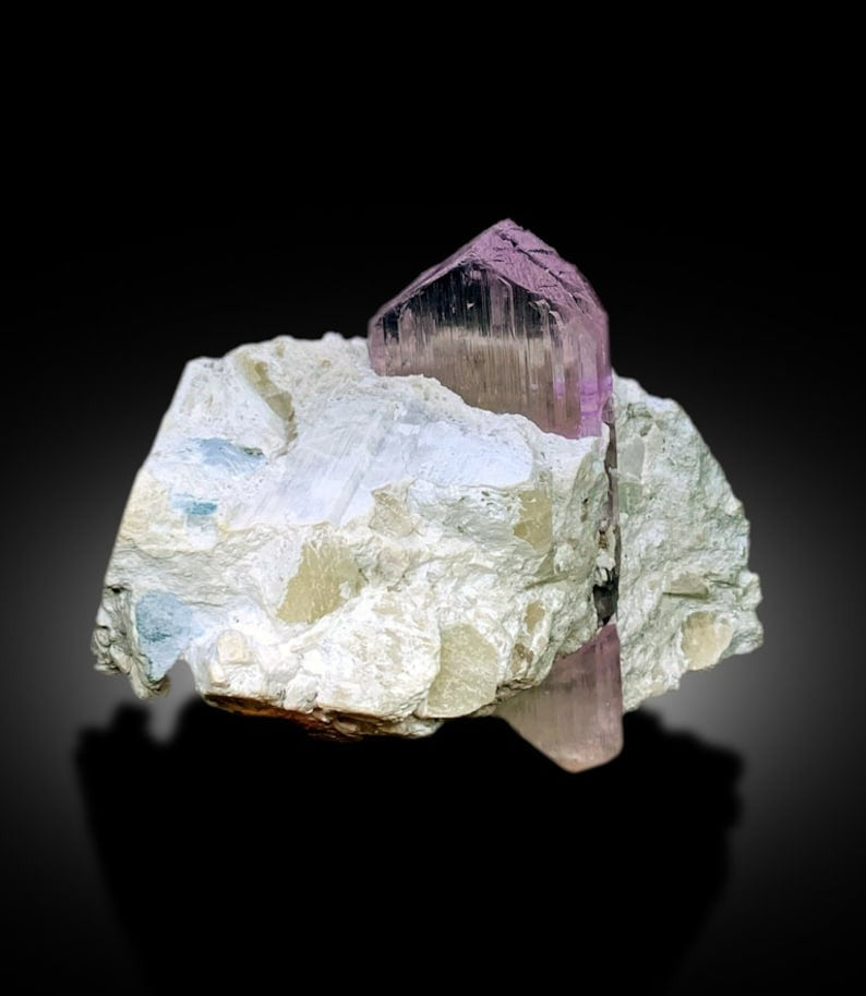 Pink Kunzite Specimen, Pink Kunzite crystal on matrix, Natural Kunzite, Kunzite stone, Mineral Specimen, Raw Kunzite, Raw Gemstone, 466 gram