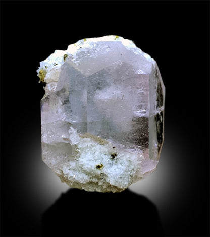 AquaMorganite with Green Tourmalines, Pink Morganite Crystal, Tourmaline Specimen, Mineral Specimen, Bicolor Beryl, 60 Gram