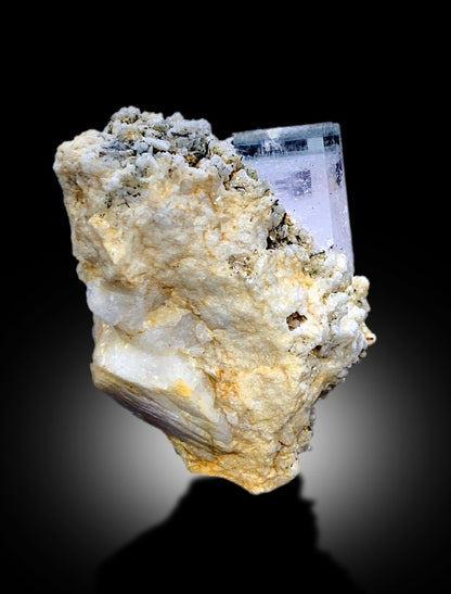 AquaMorganite, Morganite Var Aquamarine, AquaMorganite With Schorl and Feldspar From Skardu Pakistan - 170 gram