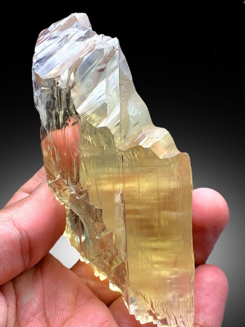 Exquisite Yellow Triphane Kunzite with Complex Terminations, Raw Kunzite Stone, Kunzite Specimen, Kunzite from Afghanistan - 254 gram