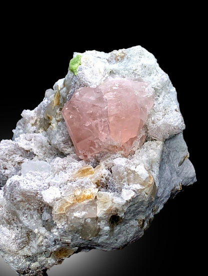 Natural Terminated Pink Color Morganite with Green Apatite and Lepidolite Mineral Specimen from Dara e Peach Afghanistan - 810 gram