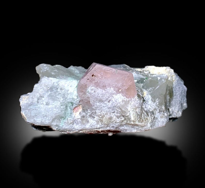 Pink Morganite With Green Tourmalines Quartz and Albite Mineral Specimen From Afghanistan - 971 gram