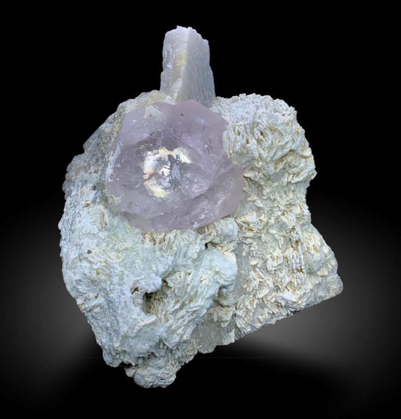 Pink Morganite Crystal with Cleavlandite Albite, Morganite Specimen, Morganite Stone, Morganite From Afghanistan, 1770 g, 149*116*101 mm