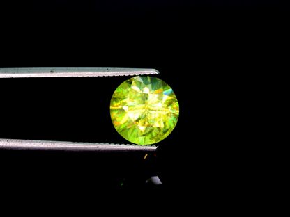 Round Cut Yellow Sphene Gemstone, Great Dispersion Sphene Gemstone, Loose Gemstone - 5.45 CT