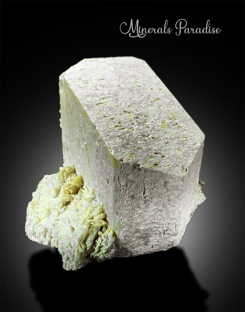 Bi-Color Tourmaline Crystal, Natural Tourmline, Tourmaline Crystal on Microcline Feldspar Albite From Paprok 821 Gram