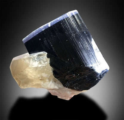 Purple Cap Tourmaline with Smoky Quartz Feldspar and Albite Specimen from Paprok Afghanistan - 440 g , 112*63 mm
