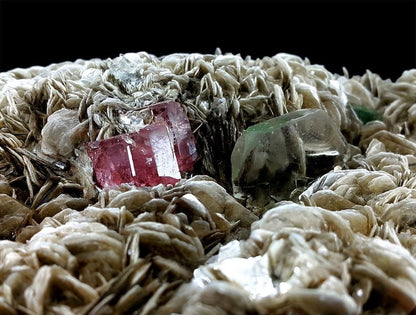 Pink Apatite with Green Fluorite on Muscovite Mica, Pink Apatite, Fluorite Specimen, Apatite Crystal, Aesthetic Specimen, 928 Gram